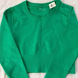 Aerie Offline Green Long Sleeve Crop Top